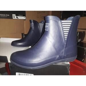 London Fog Piccadilly Rain Boots, Women's Size 8M, Navy MSRP $50, shelf218